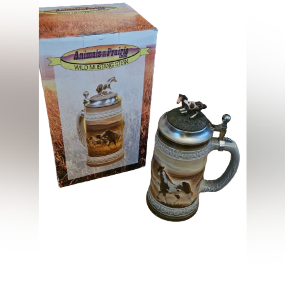 NWOT Anheuser Busch Animals Of The Prairie Series Raised Wild Mustang Stein